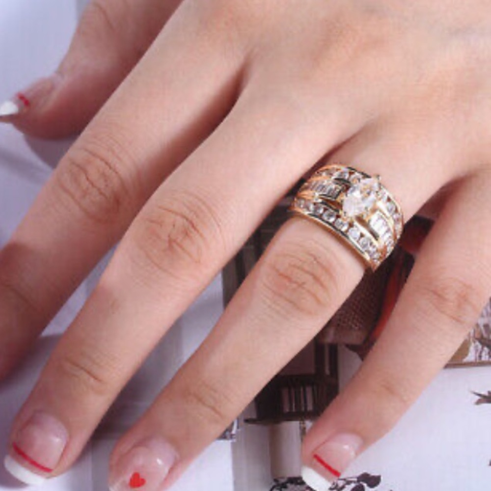 NWT Engagement 18K Gold plated Ring - Picture 3 of 3